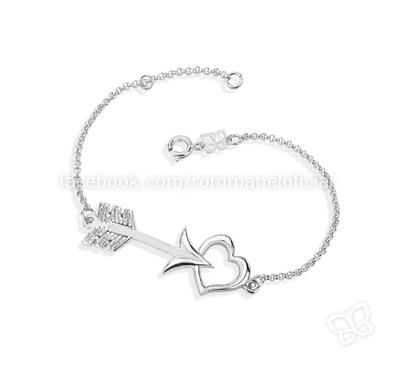 Pulseira em forma de flecha banhada a rhodium